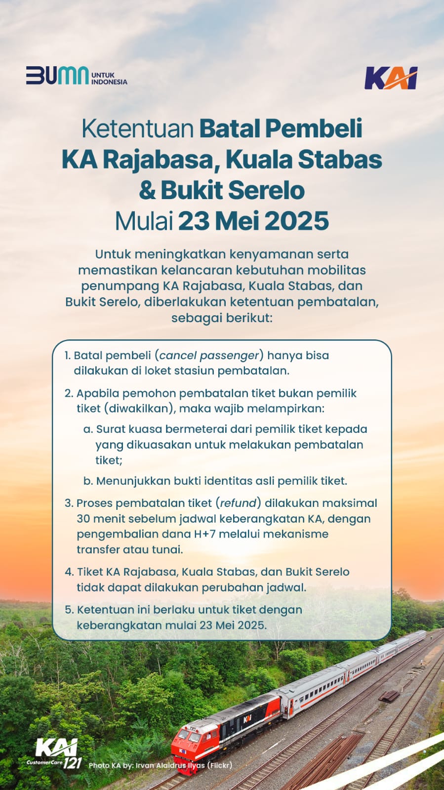 KAI Pastikan Tata Kelola Pembatalan Tiket Lebih Ketat dan Berorientasi pada Pelanggan
